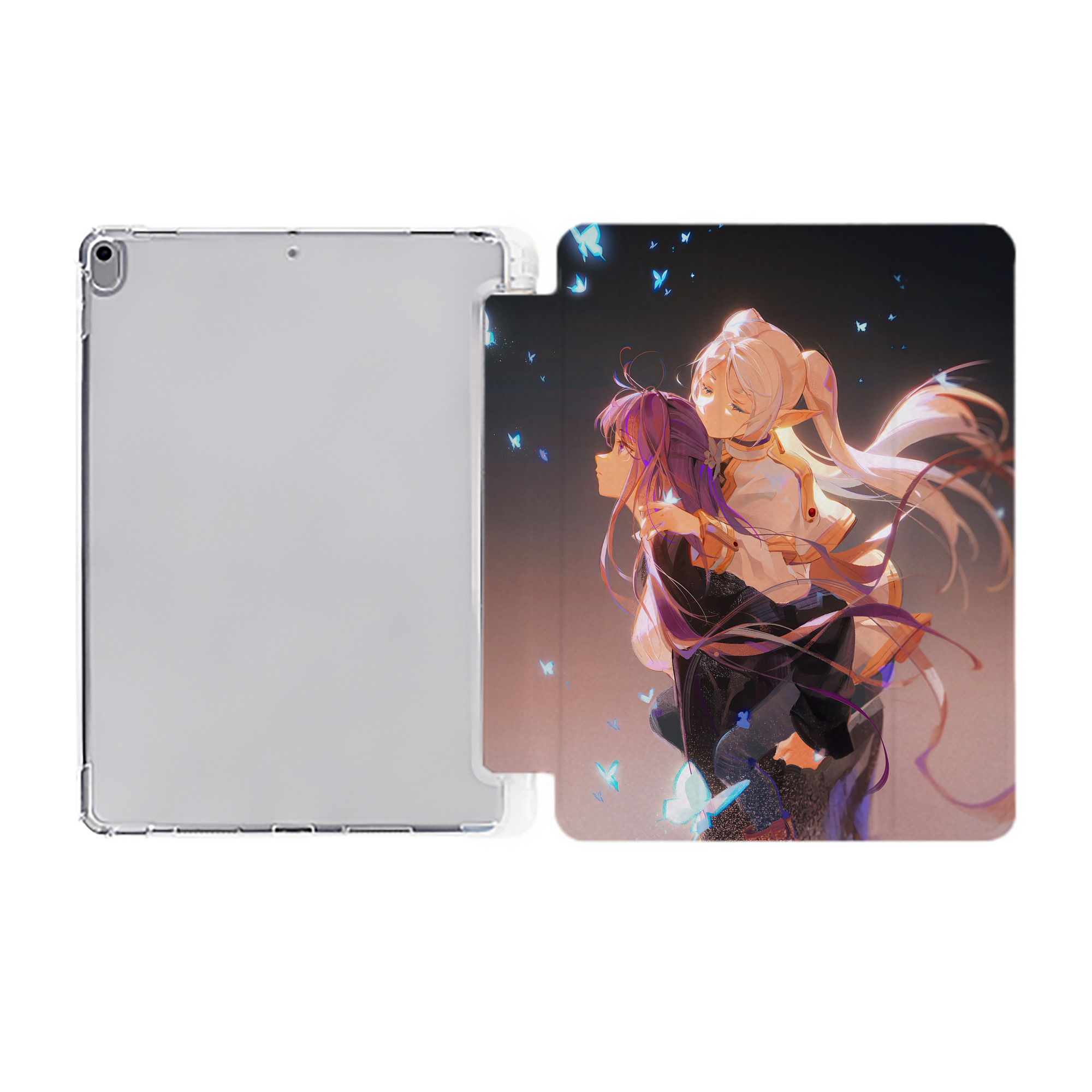 （画像用） 葬送のフリーレン Frieren IPad ケース ペン収納付き 三つ折りスタンド PUレザー×シリコン 対応機種9.5/10.5/10.9インチ